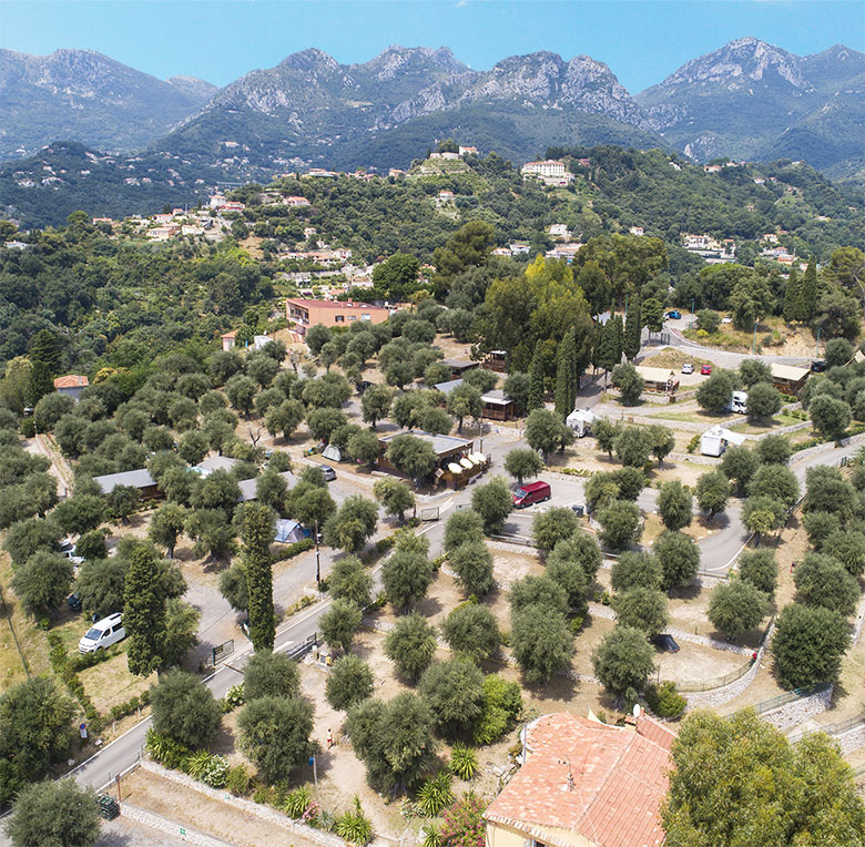 vue aérienne camping parc Saint Michel Menton